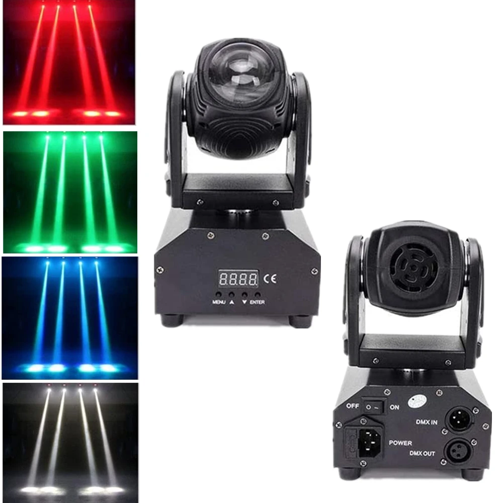 

2pcs DJ Spot Lighting RGBW Beam 10W LED Moving Head Light By DMX 512 Sound Activated Control For Wedding Disco Party Spot Lights