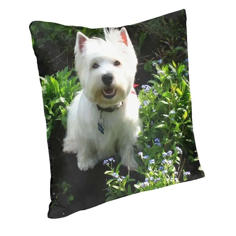 웨스트 하이랜드 화이트 테리어 쿠션 커버 45x45cm Westie Dog 부드러운 현대 던지기 베개 케이스 홈 인테리어