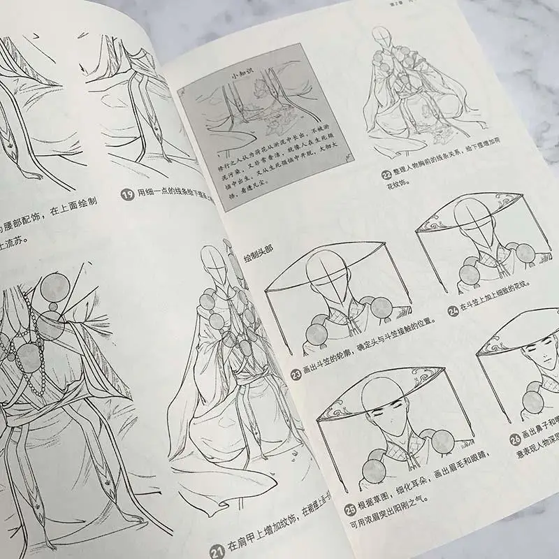 قلم رصاص خط رسم تقنية كتاب قديم Xianxia صفر القائم على الرسم كتاب رسم البدء الذاتي دراسة الممارسة التعليمي