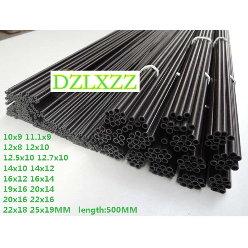 2pc Carbon Fiber Tube Hollow Rod 10mm/11.1mm/12mm/14mm/16mm/19mm/20mm/22MM/25MM for Quadcopter Multicoptor Length 500mm