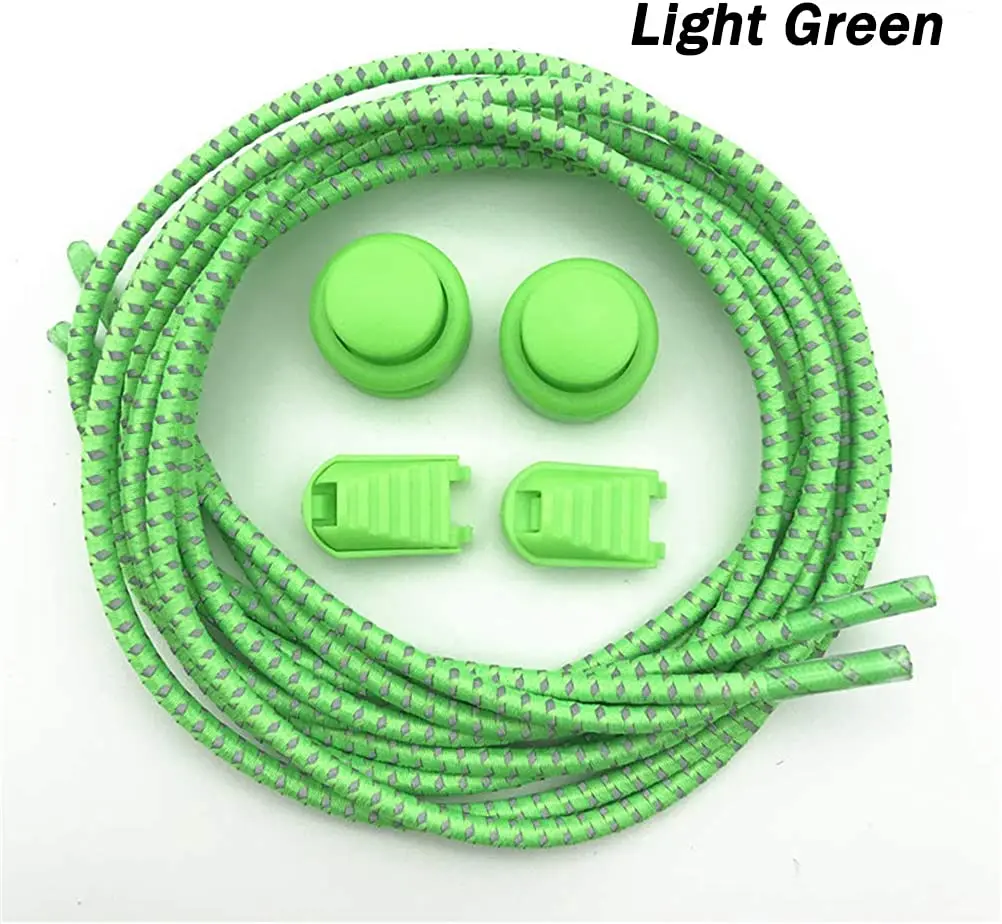 1Pair Colored Dots Round Shoelaces Elastic Plastic Lock Hiking Sport No Tie Shoelace Adult Children Shoe Accessories Rubber Band