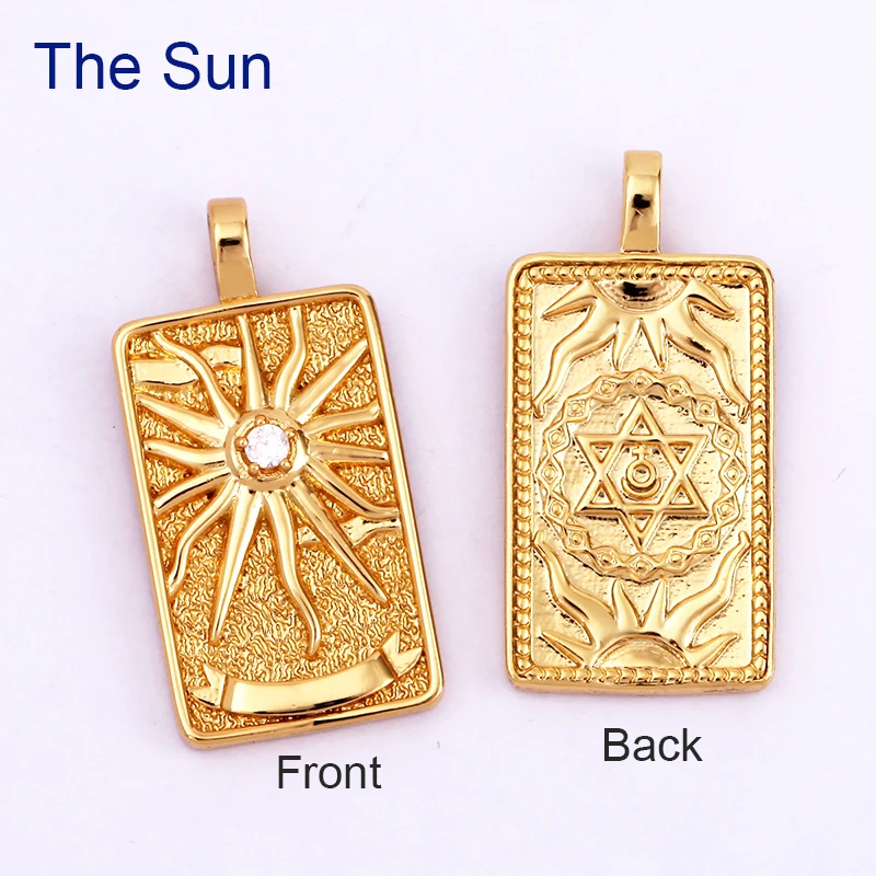 Tarot Cards Charm Pendant ,2021 New  18K Real Gold Plated DIY Jewelry Accessories  for Bracelets Necklaces Making