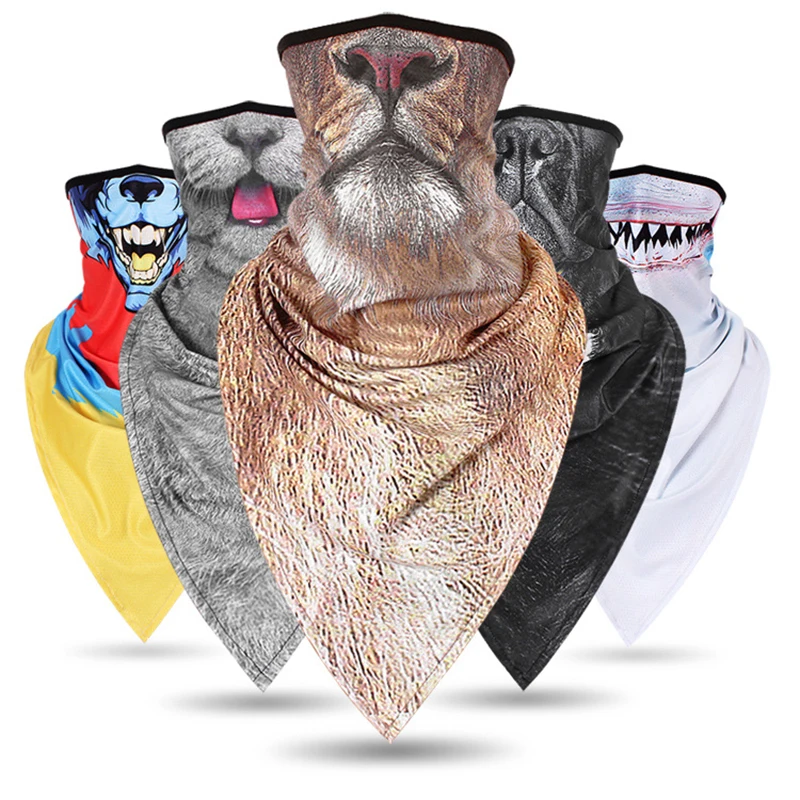 3D Animal Funny Hiking Scarves Men Women Magic Bandana Cycling Face Mask Scarf Neck Gaiter Warmer Fishing Headband Balaclava