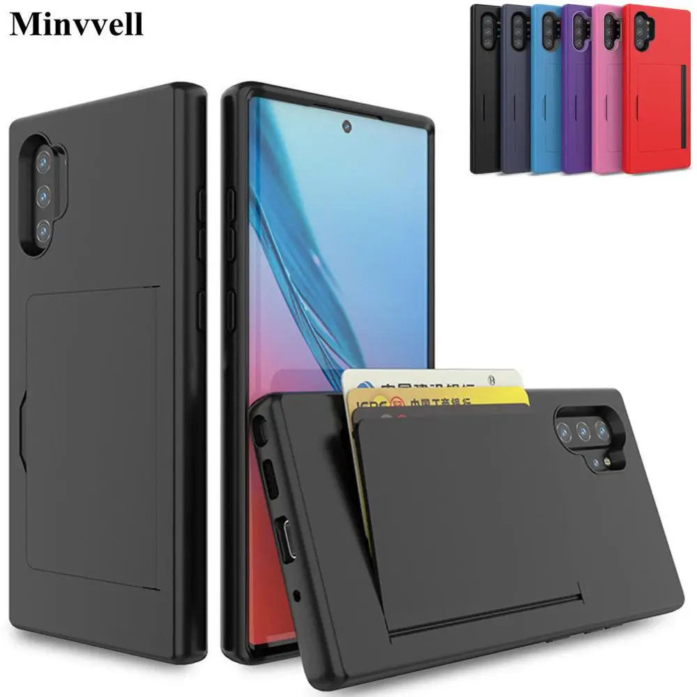 Candy Color Case for Samsung Galaxy Note 10 Plus, 5G, Note 10, S20 Ultra, S10 Armor, Business Card Slot Cover, Note 10 Plus, A20