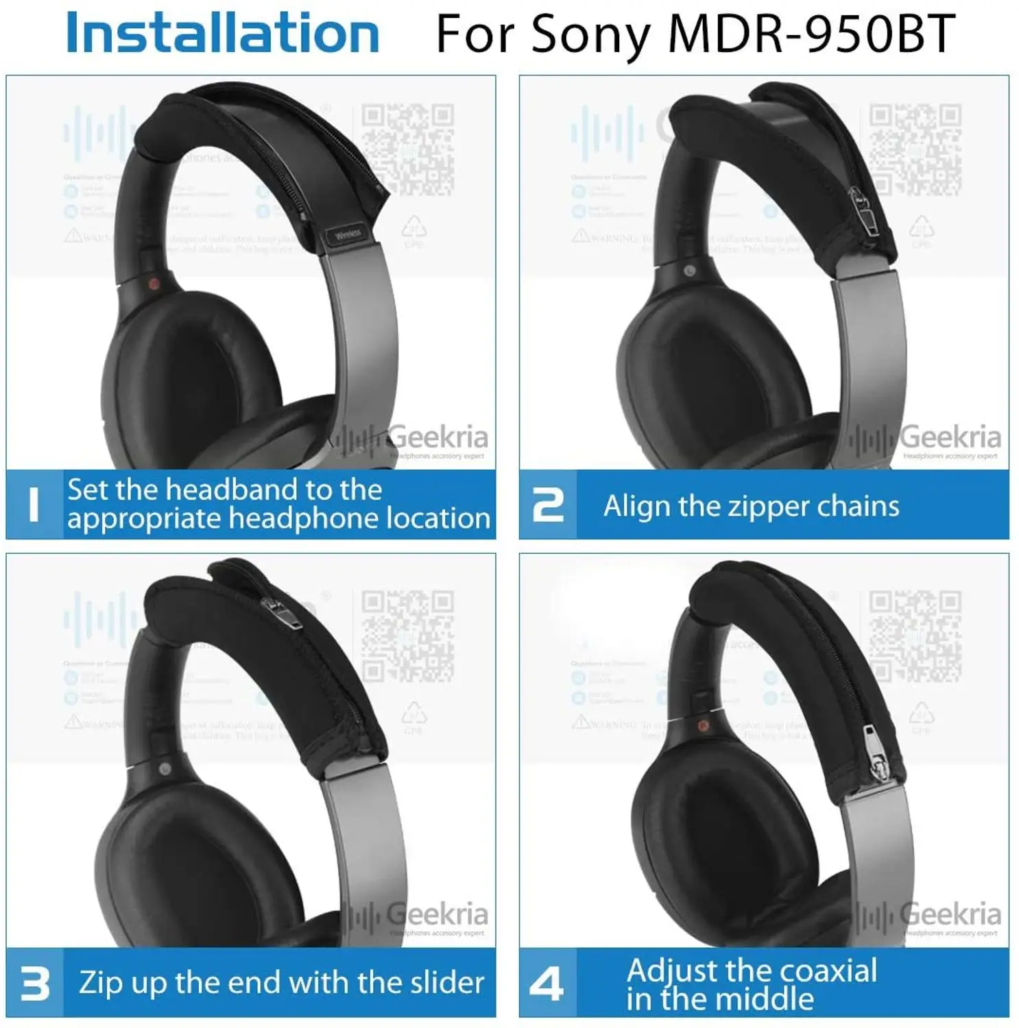 Headband Cover for Sony WH1000XM3, WH1000XM2, XB950B1, XB950N1, XB950BT, XB650BT, MDR1000X, MDR100ABN, MDR100AAP Headphones
