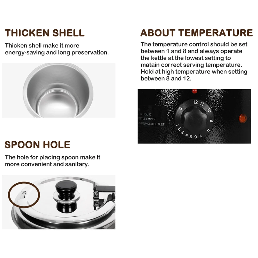 ITOP-hervidor de sopa eléctrico de 5,7 L, 300W, 60 ~ 95 °C, máquina de calor para comida, calentador comercial de acero inoxidable para Buffet y restaurante