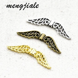 Wholesale 30pcs Tibetan Silver Angel Wings Spacer Beads Charms For DIY Jewelry Pendant Accessories Making 31.5*7mm