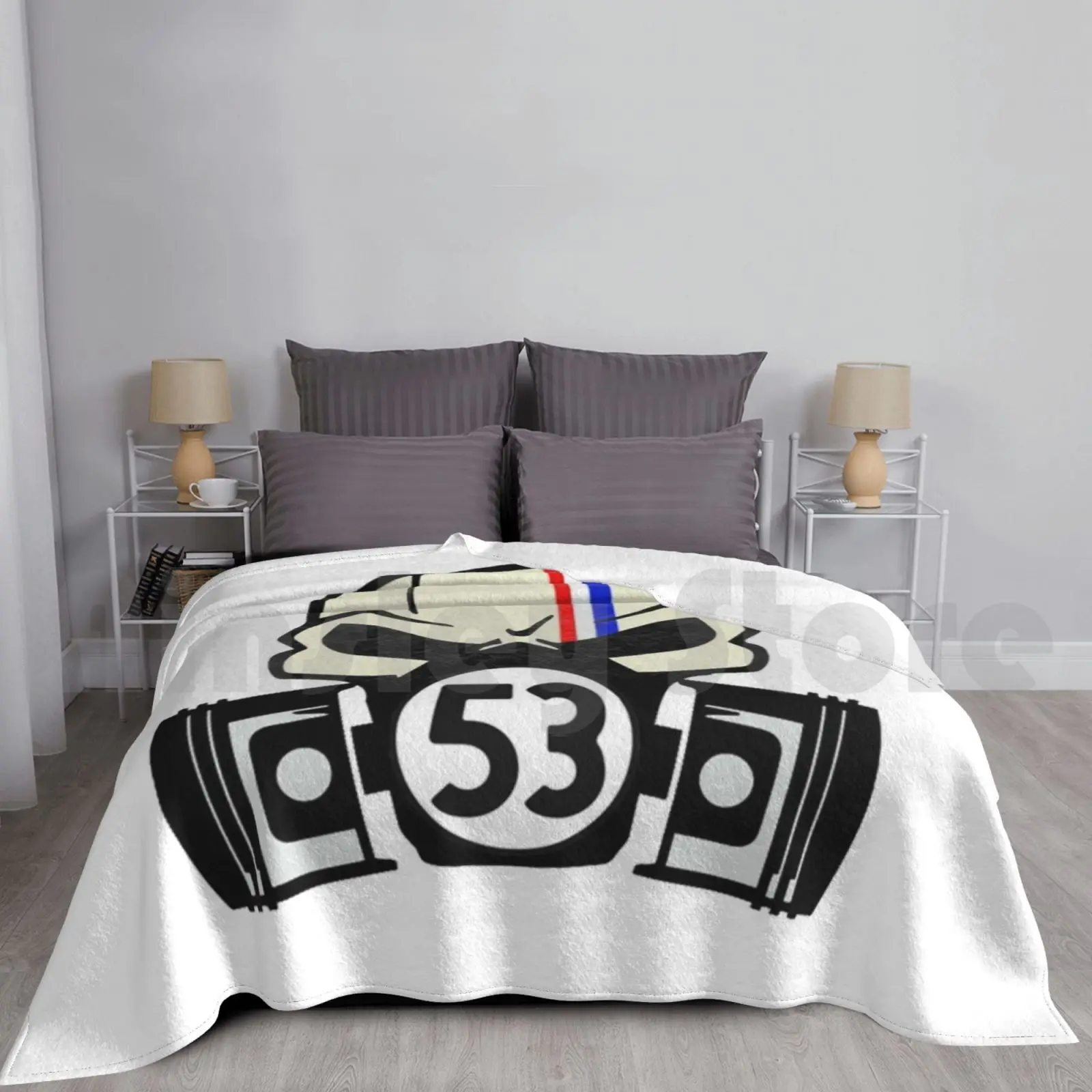 Herbie Skull And Pistons Blanket Fashion Custom Herbie The Love Bug