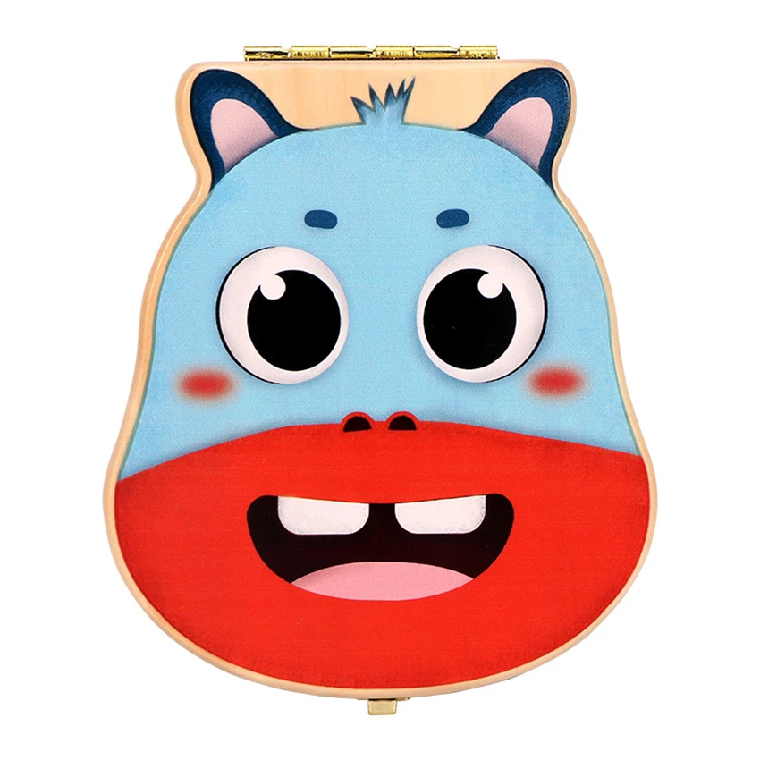Scatola dei denti del bambino, scatola di ricordo dei denti del bambino della fata di legno, scatola di regalo di immagazzinaggio del supporto del dente della scatola del dente del bambino per i ragazzi delle ragazze