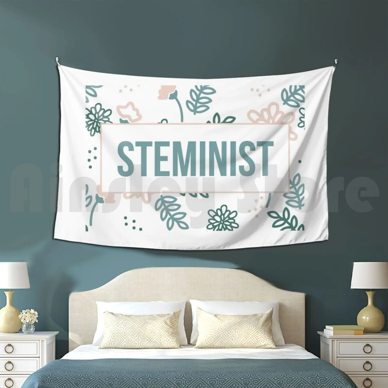 Women Steminist Flowers Tapestry Living Room Bedroom Stem Science Womens Feminist Steminist Sisters In Science