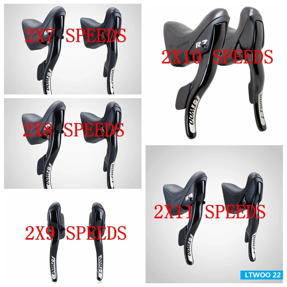 LTWOO 2x7 2x8 2x9 2x10 2x11 Derailleur Shifter 14s 16s 18s 20s 22s Road Bicycle Shifters Bike Lever Brake Compatible for SHIMANO