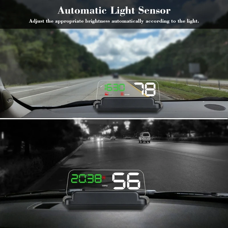  Car Head Up Display HUD Speed Projector Auto Gauge RPM Speedometer Warning Fuel Consumption Temperature Big Clear Font