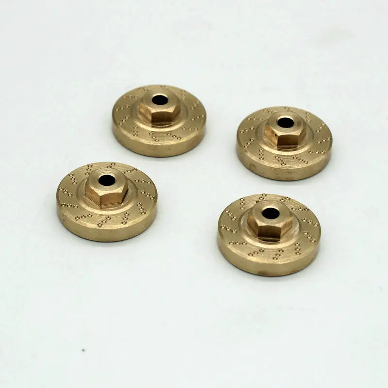 Peso dell'equilibrio dell'adattatore esagonale della ruota d'ottone resistente 4Pcs per gli aggiornamenti assiali SCX24 90081 1/24 parti di automobile del cingolo di RC