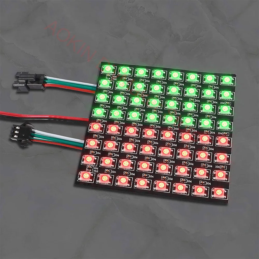 Panel LED Flexible WS2812B, 8x8 RGB, matriz de Color de ensueño, direccionable individualmente, programable, para Arduino