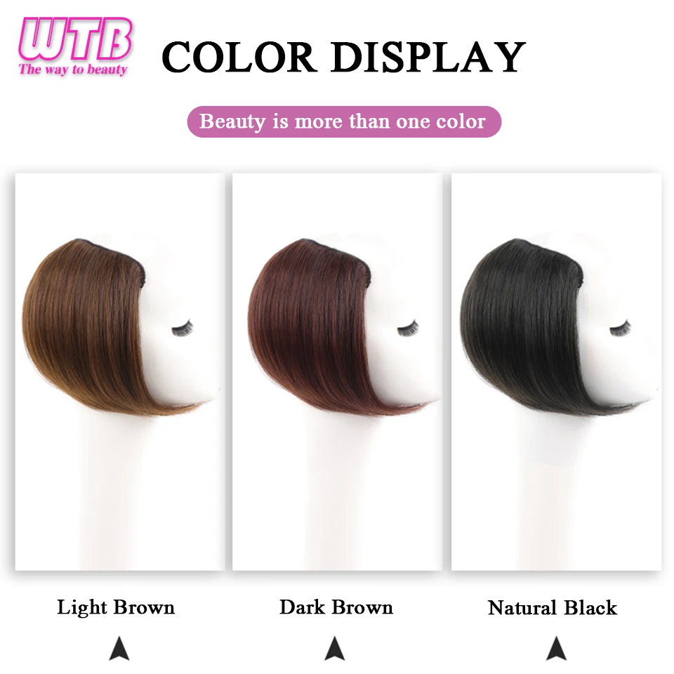 WTB Synthetic Invisable Seamless Hair Pads hairpieces Clip In One Piece 4 Clips Increase hair volume Hair Extensions Top Side Co