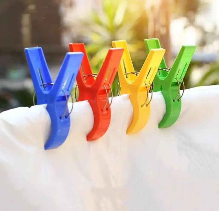 400 pcs/lot 11.5 cm Large Bright Colour clothes Clip Plastic Beach Towel Pegs clothespin Clips to Sunbed Multicolor SN4094