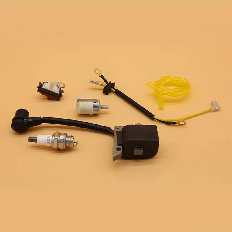 Ignition Coil Magneto หยุดสวิทช์จุดระเบิด Coil Spark Plug สำหรับ Husqvarna 136 137 141 142 Garden Chainsaw เปลี่ยนชิ้นส่วน