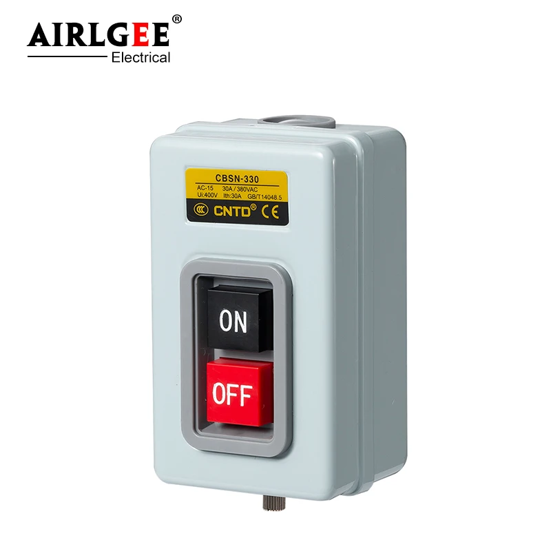 Start Push Button Switch AC220V 380V 3 phase BS211B BS216B BS230B Motor Control Start Stop ON-OFF  3.7KW