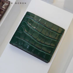 Hiram Beron Custom Name Man Gift Billfold Wallet Luxury Crocodile Pattern Designer Gift for Father Boyfriend Dropship