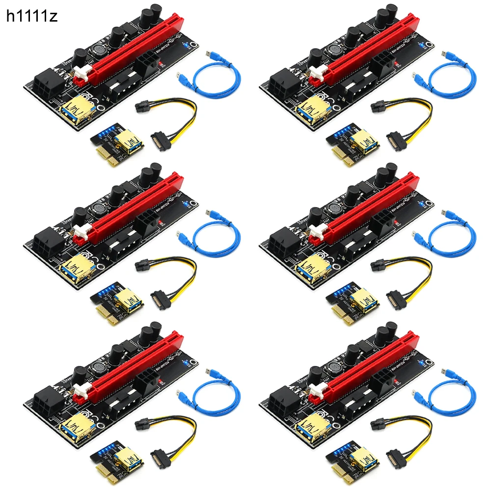 

6PCS PCIE Riser NEW VER009S 009S Riser PCI Express X16 Extender USB 3.0 Cable Cabo Riser For Video Card GPU Bitcoin Miner Mining