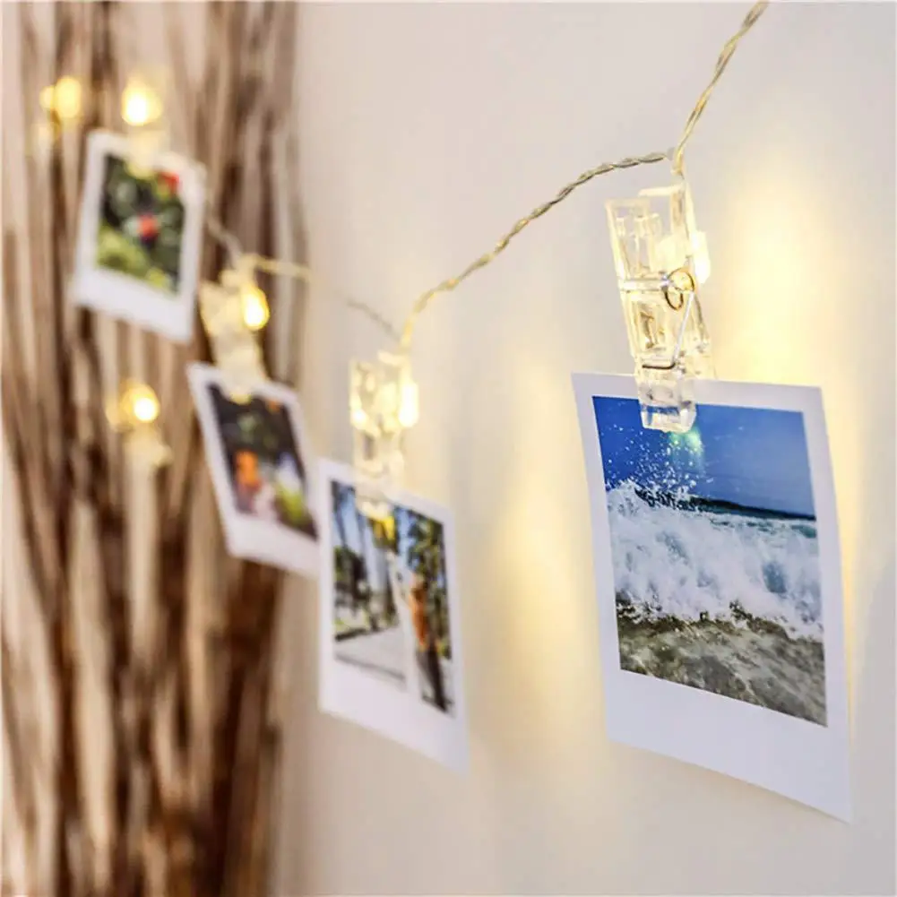 LED Card Picture Photo Clips Bright Fairy String Lights 3M 6M 10M Wedding Mariage Party Light Valentine\'s Day Wall Decoration