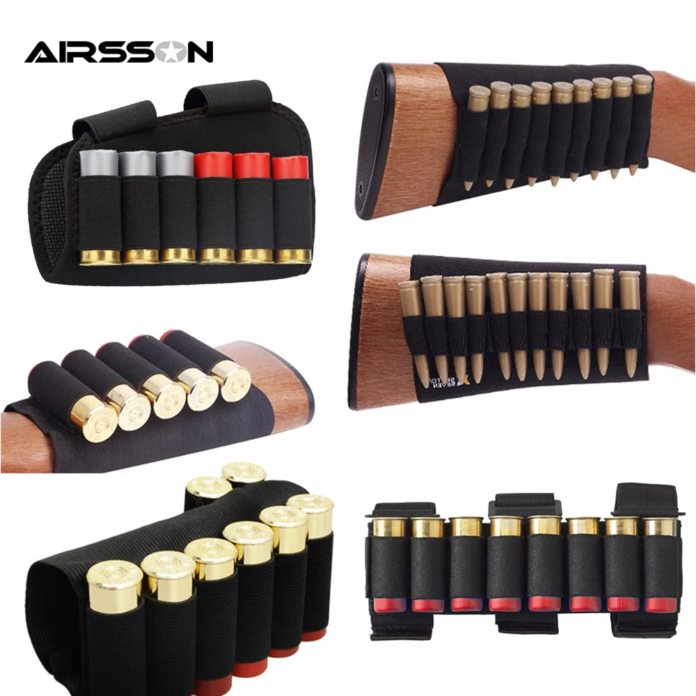 1000D Nylon Tactical Ammo Pouch Outdoor Buttstock Cartridges Shell Holder Bullet Bag for Airsoft Hunting Accessories