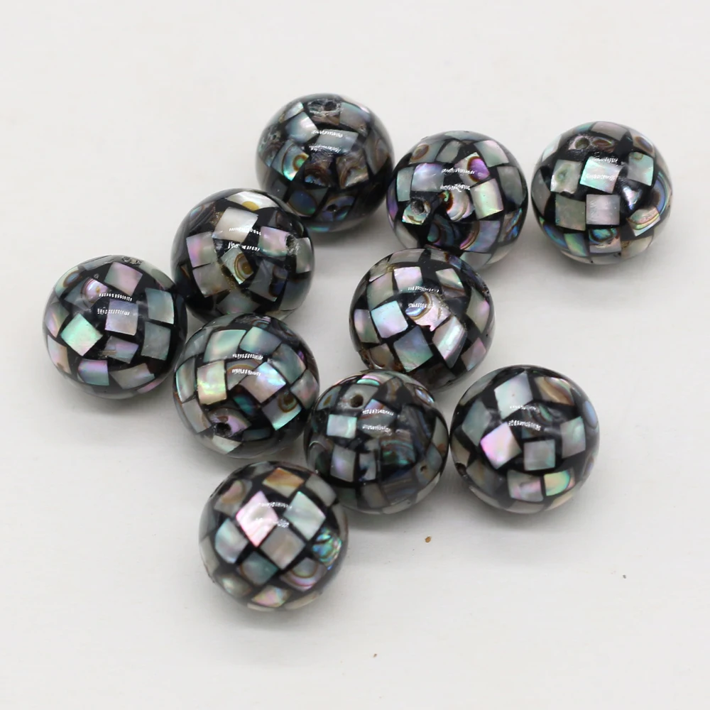 5pcs/lot Natural Abalone Shell Beads Fine Round Shape Loose Beads for Making Jewelry Necklace Bracelet Accessories 12x12mm