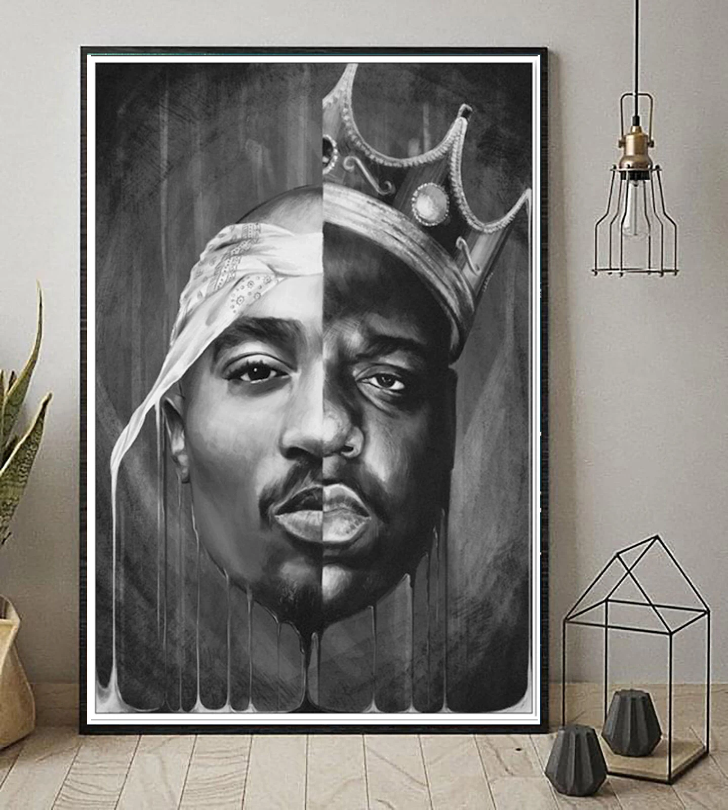 2PAC Shakur Rapper Star Gangsta The Notorious B.I.G Biggie Smalls Art Painting Poster Print Wall Pictures Living Room Home Decor