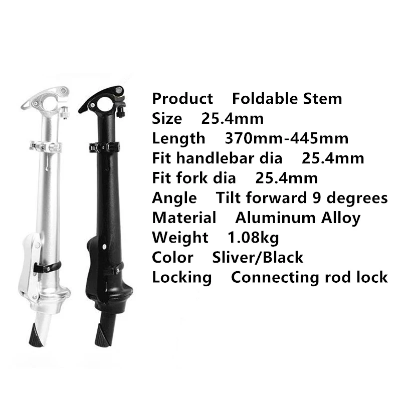 

Foldable Bike Stem Handlebar Upright Electric Bike Aluminum Alloy Standpipe Bicycle 25.4mm Toothed Folding Handle Bar Parts