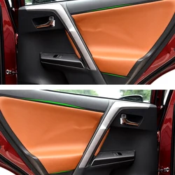 Car Microfiber Leather Interior Door Armrest Panel Cover Trim For Toyota Rav4 RAV 4 2013 2014 2015 2016 2017 2018