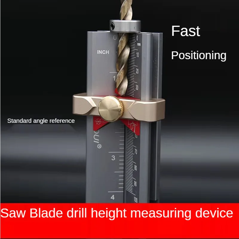 Multifunctional Woodworking Tools, Drill Limit Ring, Installation Aid, Router, Table Saw, Height Gauge, Drill Angle Measure Rule