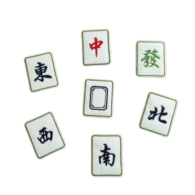 

30pcs/Lot Chinese Mahjong Embroidery Patch Games Entertainment Shirt Hat Clothing Decoration Accessories Craft Diy Applique