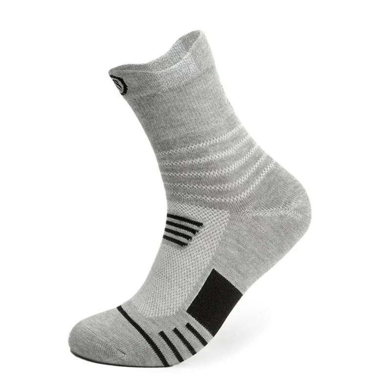 Spring Summer Athletic Sport Socks For Mans Solid Striped Mesh Breathable Travel Outdoor Basketball Bike Running Football Socks