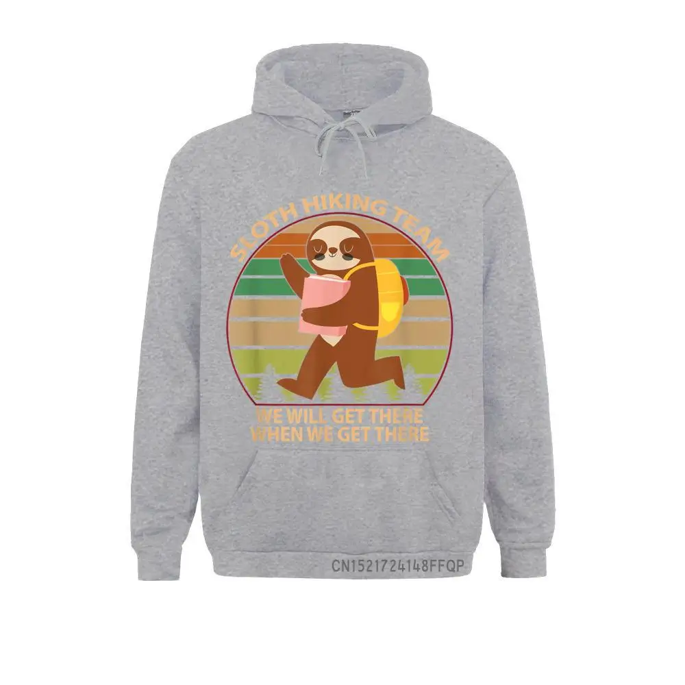 Sloth Hiking Team Outdoors Camping Lover Gift Pullover Sweatshirts Long Sleeve Printing Men Fall Hoodies Personalized