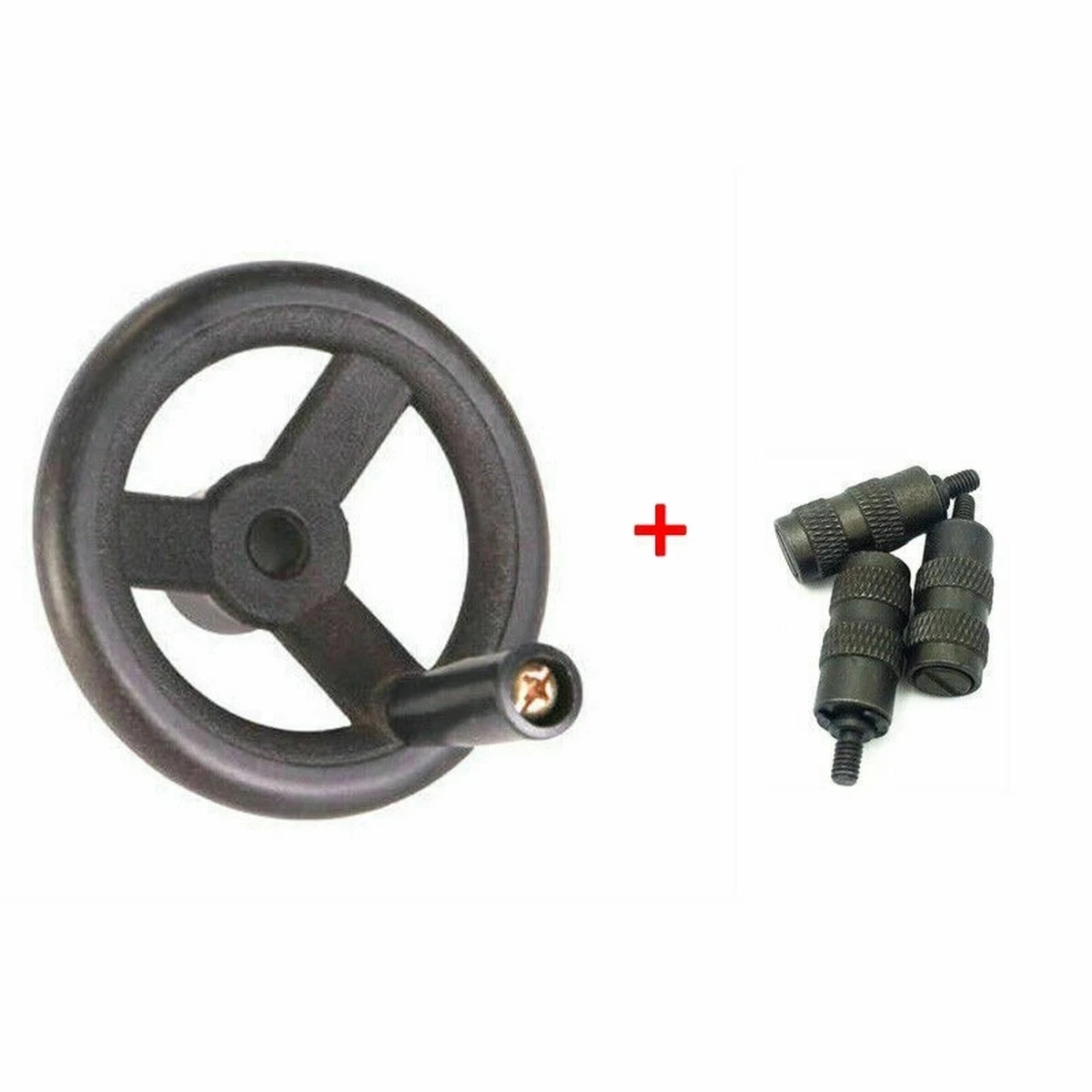 1Set High Quality Milling Machine Fine Feed Black Plastic Hand Wheel & 3X Feed Reverse Knob B125+126 BRIDGEPORT Mill