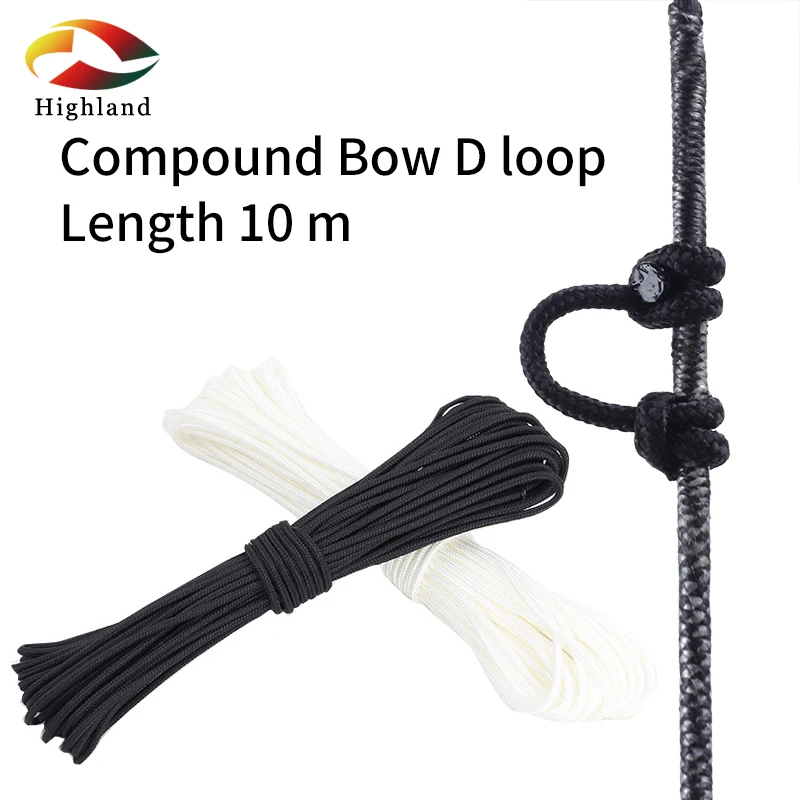 

10M Compound Bow D-Ring Cord Archery String Arrow Positioning Cord Peephole Abrasion and Tension Resistant Archery Equipment