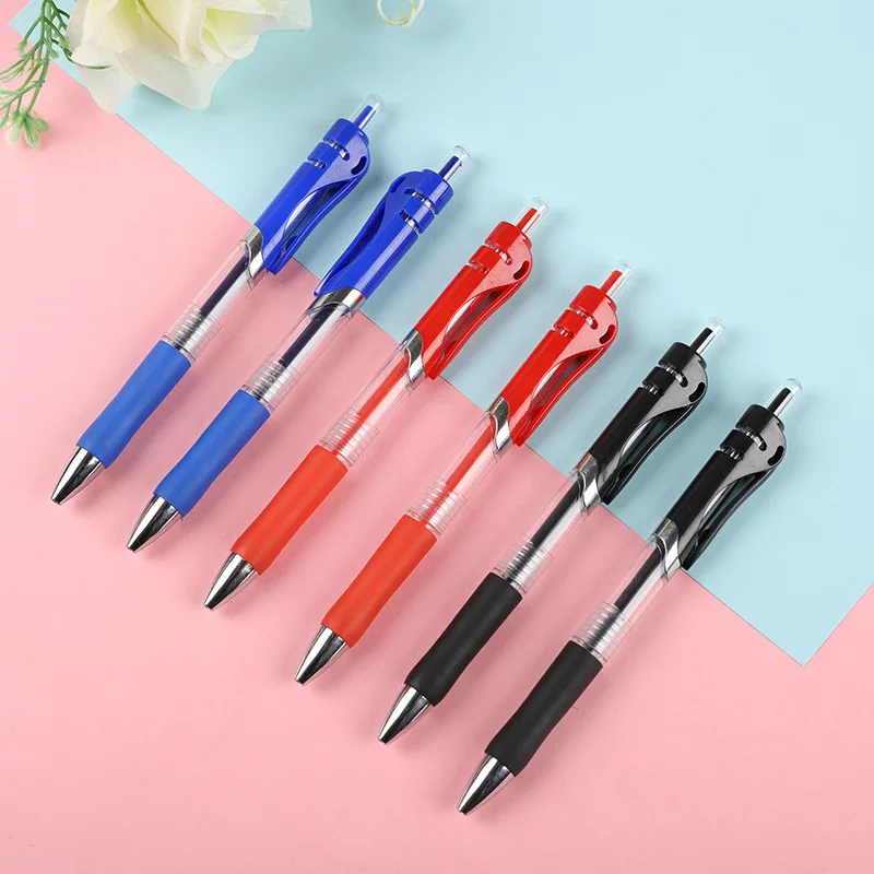 11Pcs/Set 0.5mm Press Gel Pen Refill Rods Office Accessories Stationery Writing Tool Black Blue Red Ink Neutral Pen for School