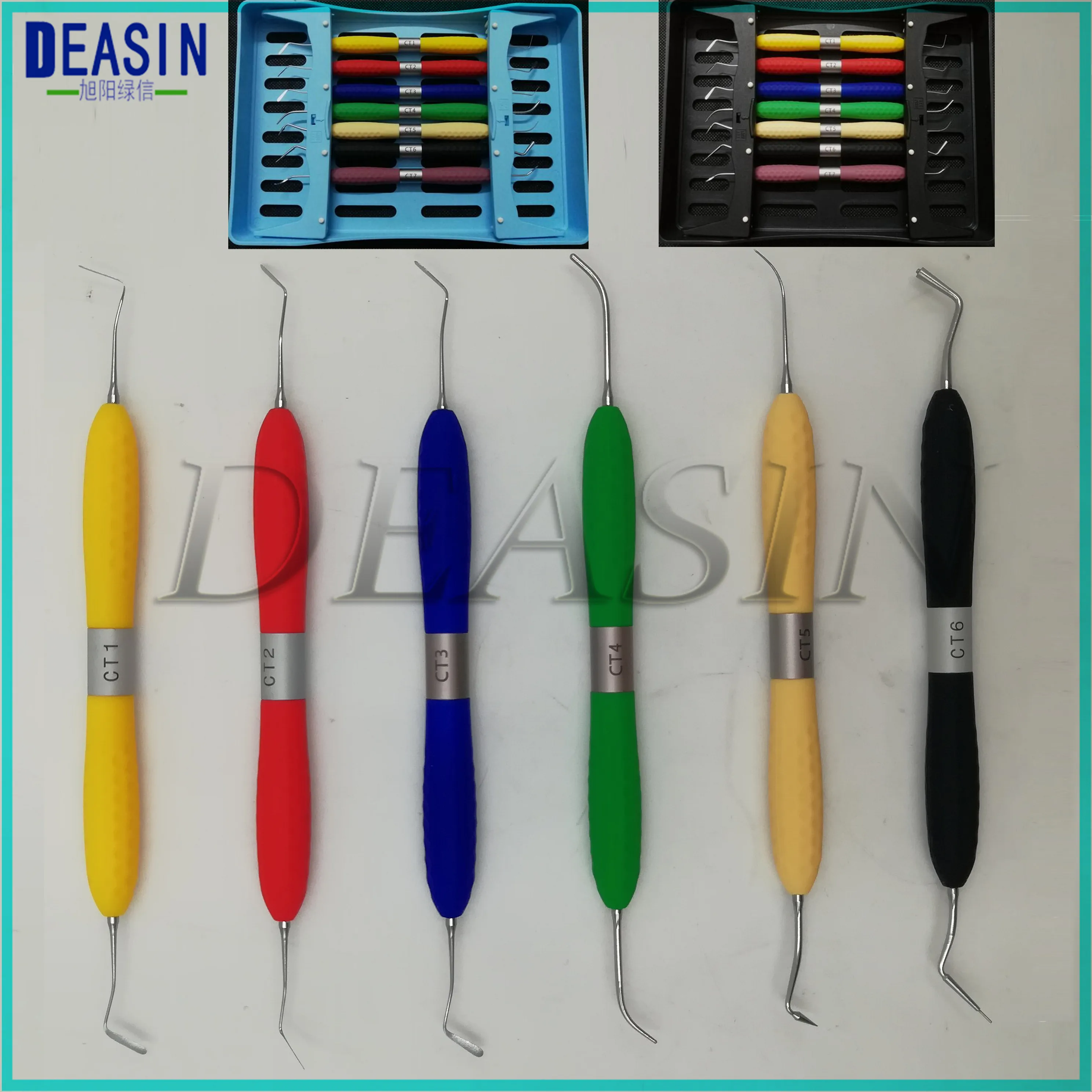 high quality 7pcs/set CT1~7 Dental resin filler Aesthetic restoration kit Resin knife Plastic dresser with silicone handle