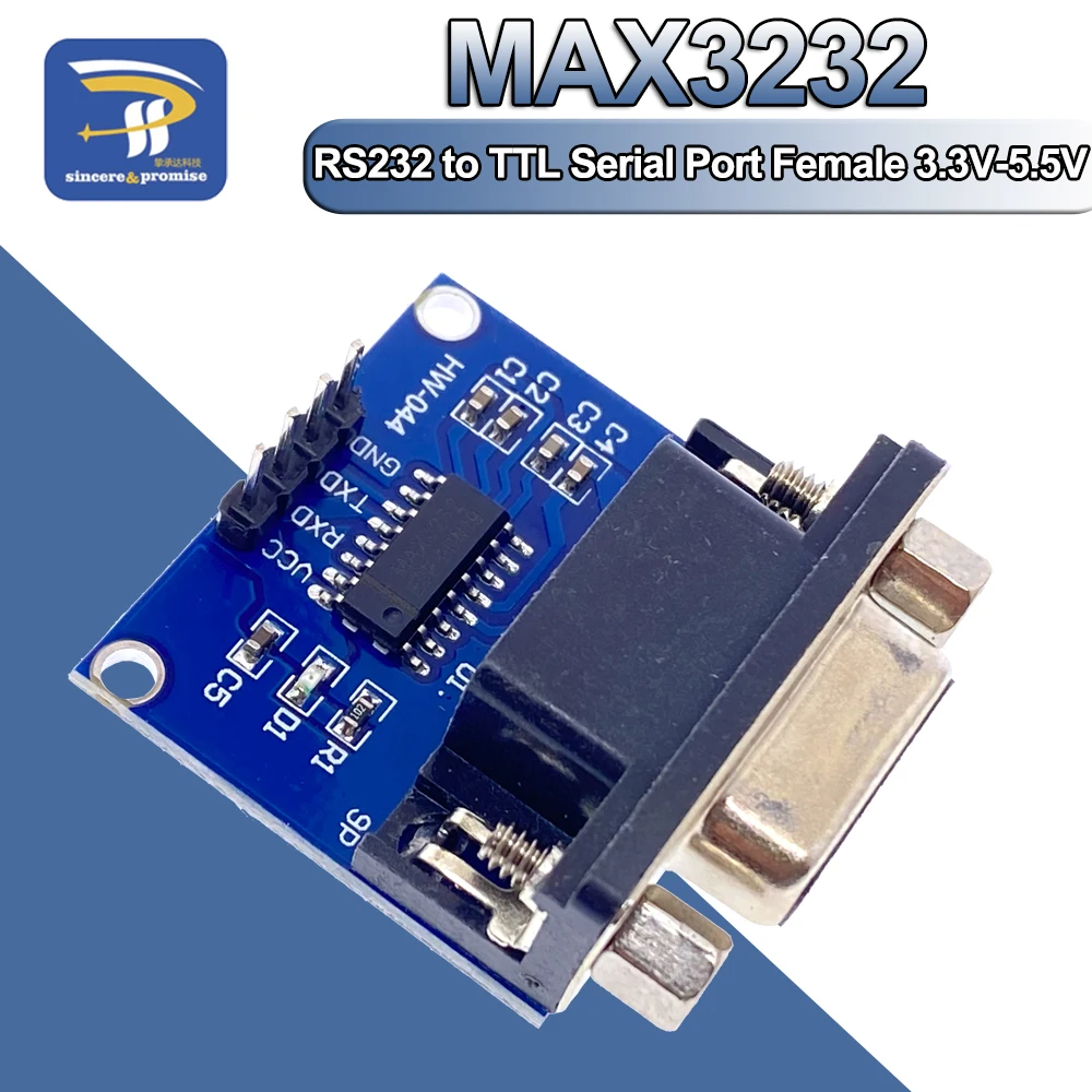 MAX3232 RS232 to TTL Serial Port Converter Module Female DB9 Connector MAX232 Flashing Board For Arduino