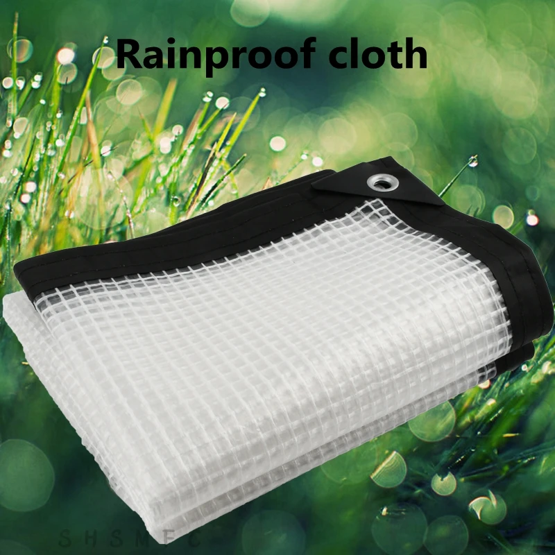 0.35mm Grid Rainproof Cloth Transparent Balcony Garden Tarpaulin Greenhouse Succulent Plant Keep Warm Vehicle and Boat Canopy