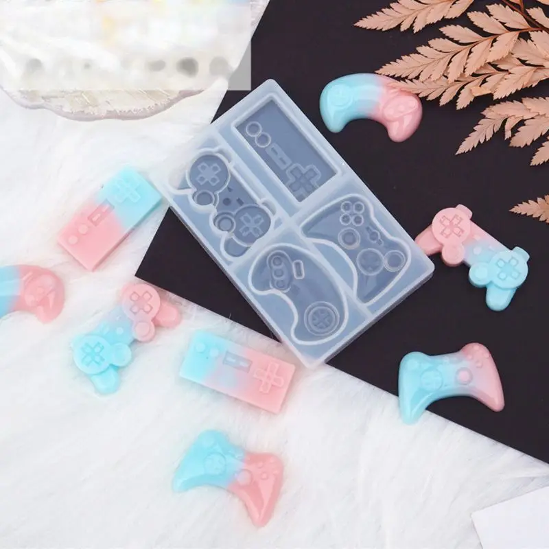 4-Styles Game Consoles Handle Pendant Silicone Resin Mold Game Controller Cake Fondant Mold Jewelry Baking Making Tools