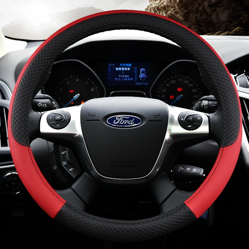 Car steering wheel cover Car supplies Car Grid Steering Wheel Covers suitable for ford focus focus 2 fiesta mk7 mk1 transit