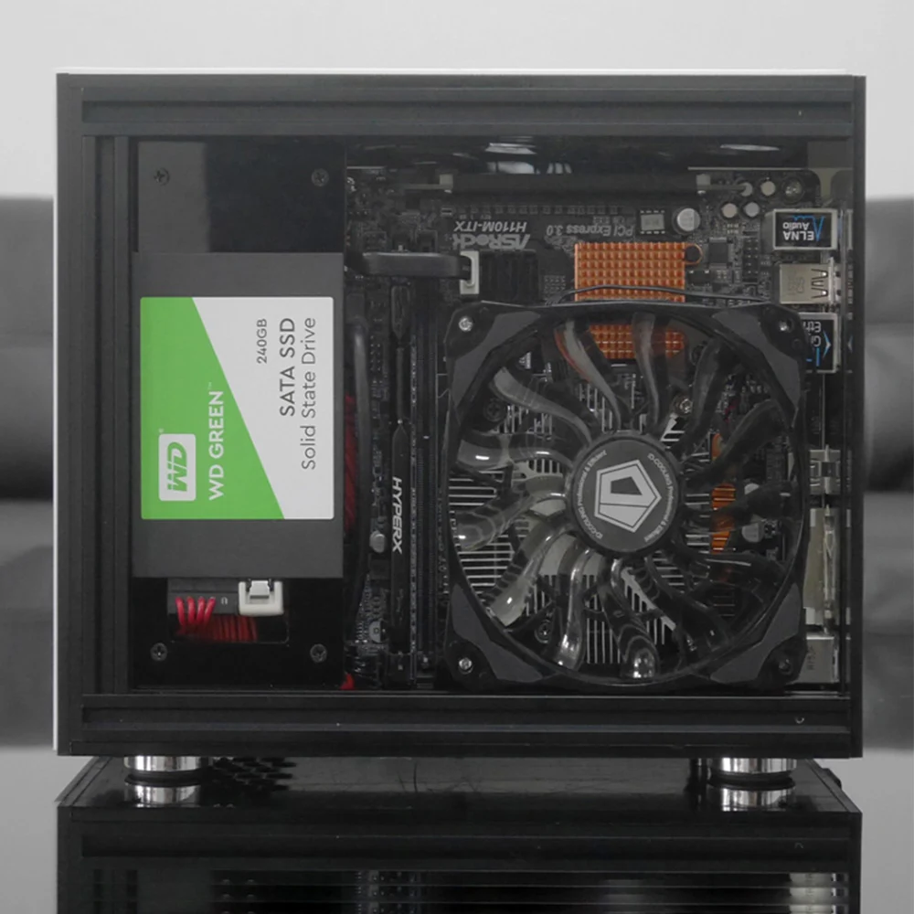 A35 Mini ITX Case Transparent Acrylic Gaming Computer Cases with Extension Cable Support Mini ITX Motherboard Desktop Case