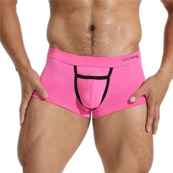 Boxers de seda gelo cueca masculina ultra-fina cintura baixa sexy calcinha boxer curto confortável respirável legal cueca