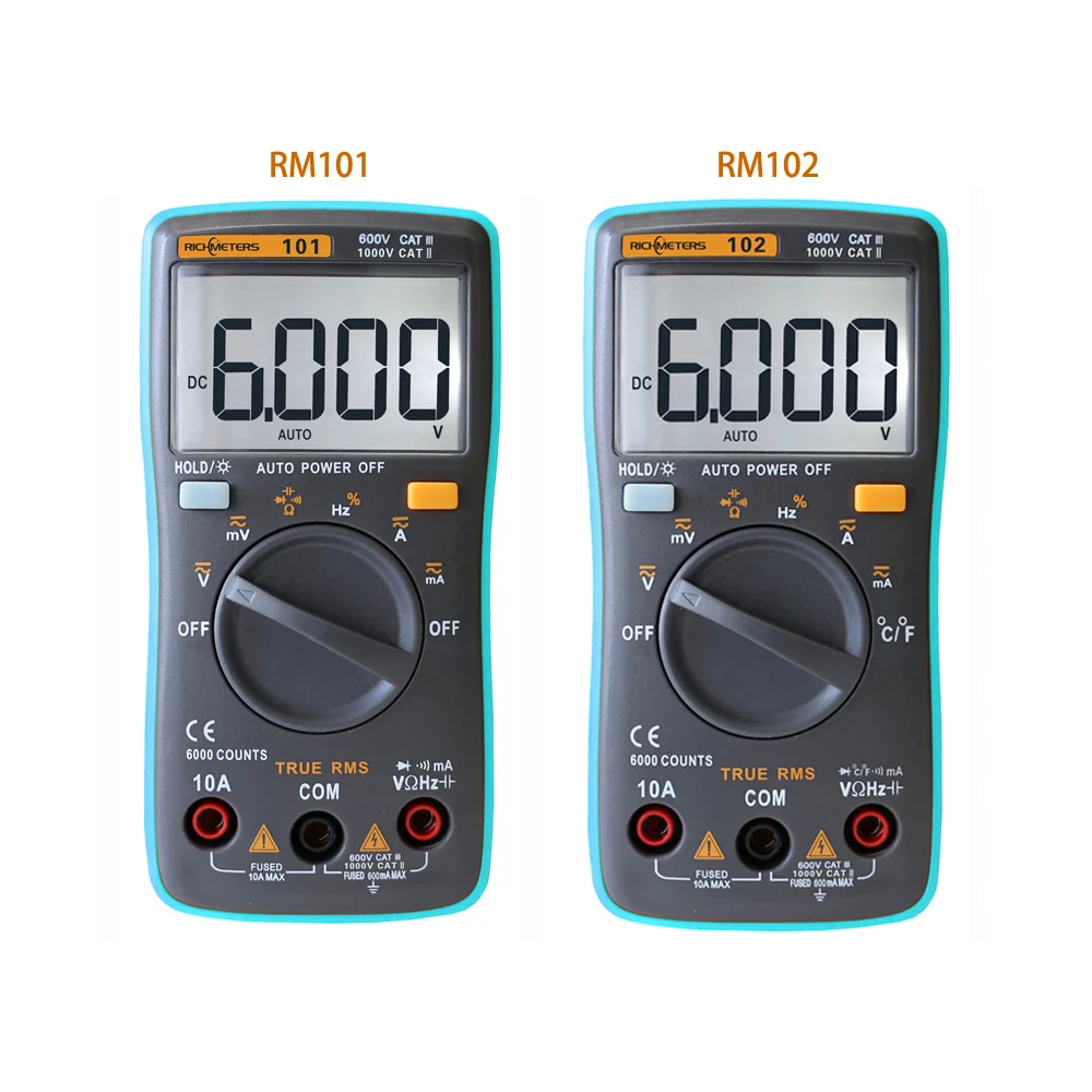 Digital Multimeter RM102 101 RICHMETERS 409B Multimetro DC AC Voltage Current Meter Resistance Diode Tester Ammeter Voltmeter