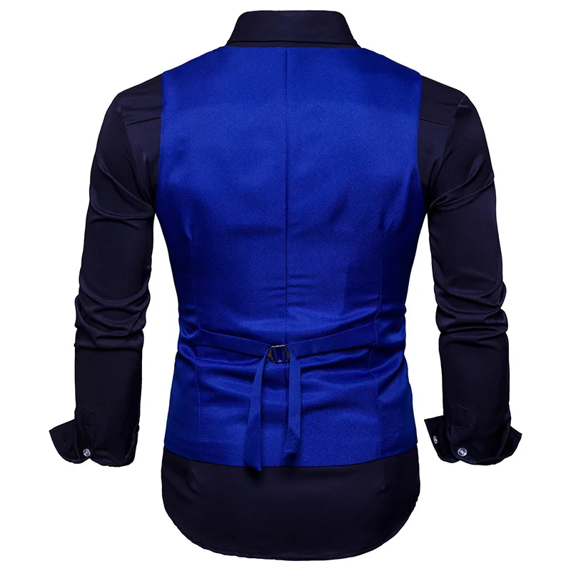 Royal Blue Double Breasted Dress Vest Men 2023 Spring New Slim Fit Sleeveless Waistcoat Mens Business Wedding Suit Vest Male 2XL