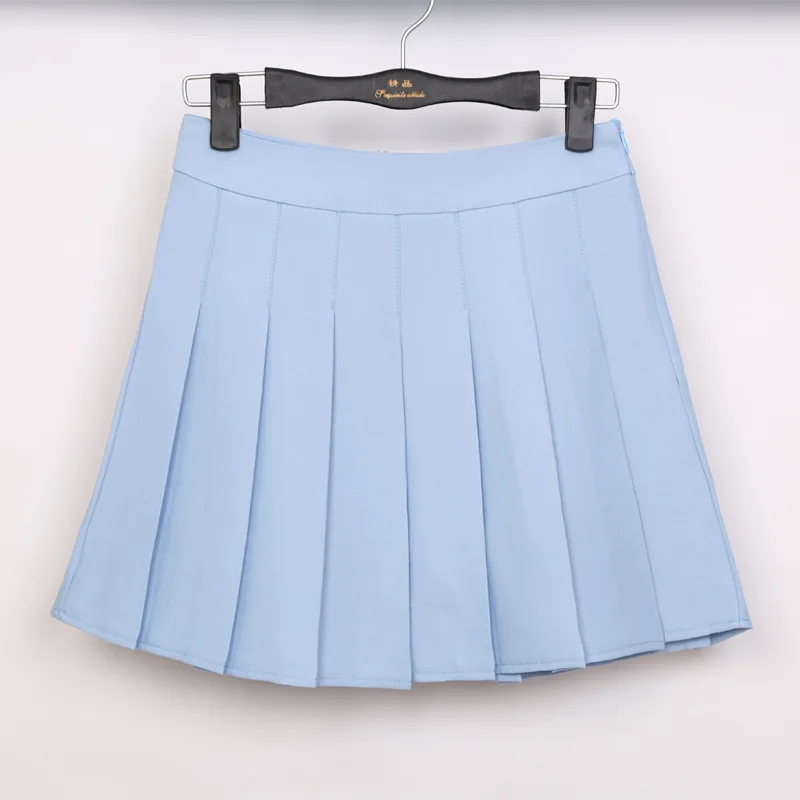 2024 New Spring high waist ball pleated skirts Harajuku Denim Skirts solid a-line sailor skirt Japanese school uniform