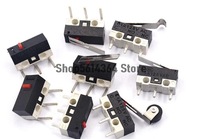 10PCS KW10 3 Pin Long Hinge Lever Momentary SPDT Mini Micro Switch AC 125V 1A 12.8 x 6.5mm