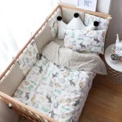 Baby Bedding Set Nordic Cotton Woven Baby Bed Linen For Newborns Kid Crib Bedding For Boy Girl Nersury Offer Custom Make Service