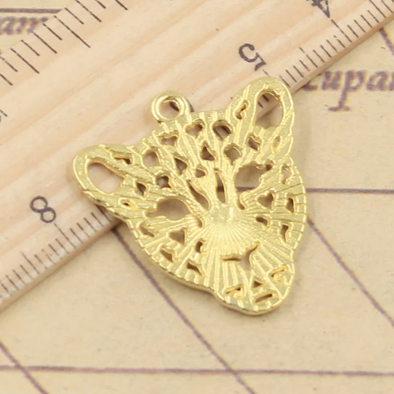 10pcs Charms Hollow Leopard Head 28x26mm Tibetan Bronze Silver Color Pendants Antique Jewelry Making DIY Handmade Craft Pendant